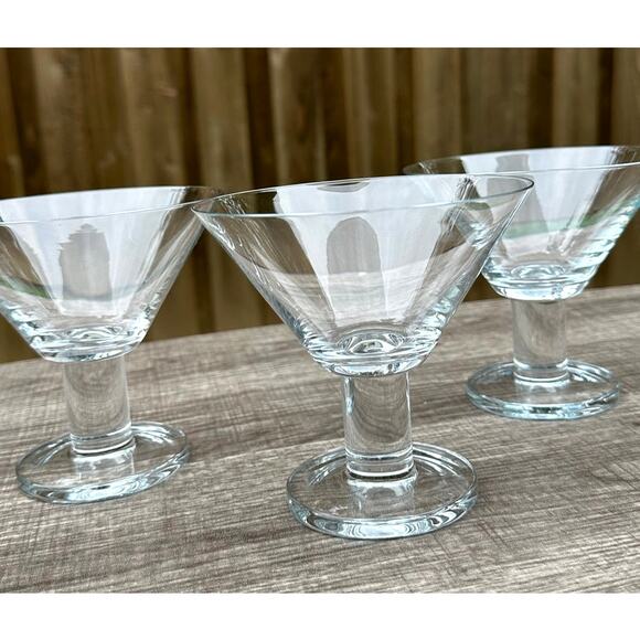 Crate & Barrel Viva Retired Clear Martini/Cocktail Glasses-Elegant Set of 3 - Picture 3 of 5